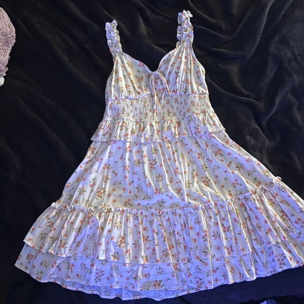 Unbranded Women's White and Pink Dress